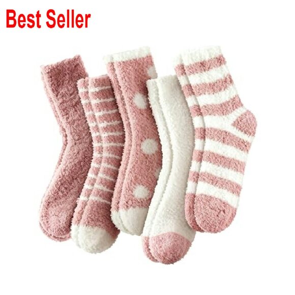 Fuzzy Slipper Socks Cloud Cozy Soft Fluffy Winter Warm Comfy Barefoot - Picture 2 of 8